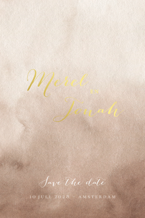 Save the Date watercolor nude bruin