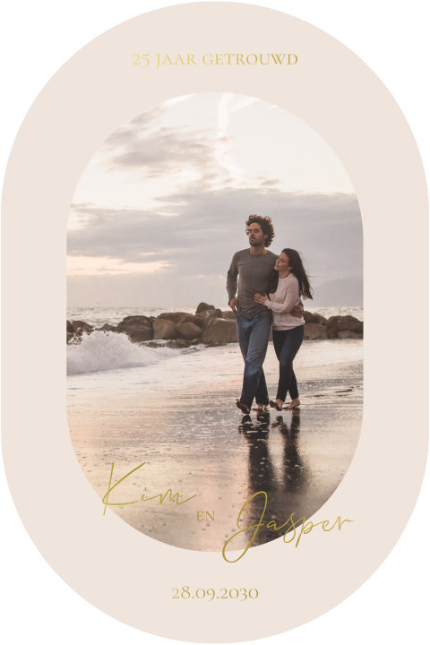 Kaart huwelijksjubileum kaart ovaal foto