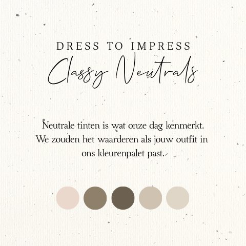 Dresscode kaartje neutrale tinten