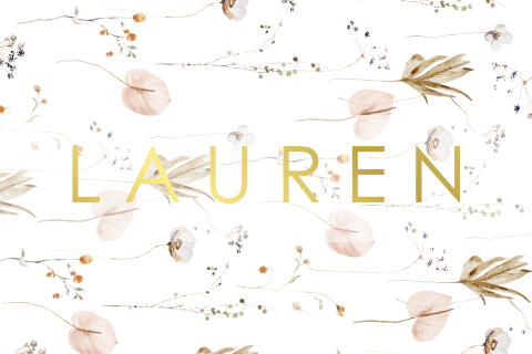 Geboortekaartje meisje bloemen goudfolie