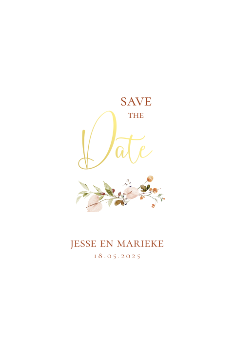 Save the Date kaart vrolijke bloemetjes