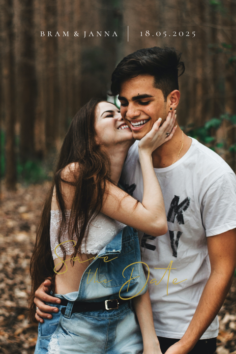 Save the Date foto en goudfolie