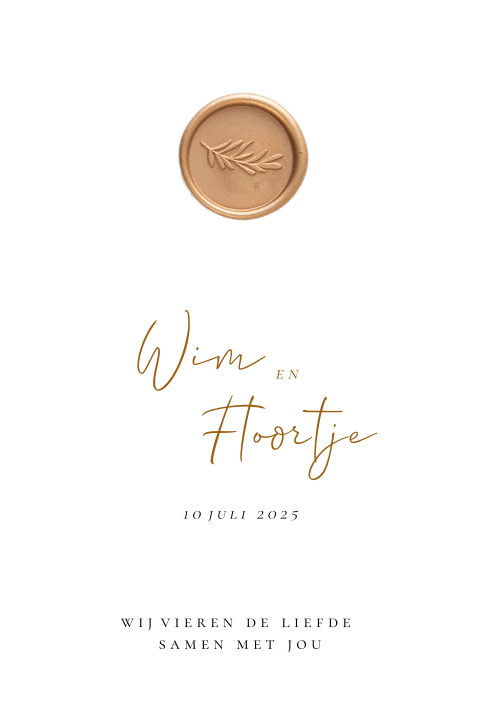 Trouwkaart met lakzegel