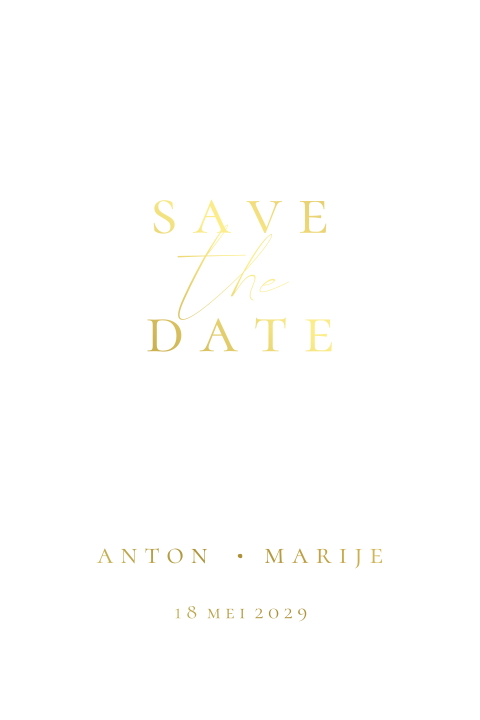 Romantische Save the Date kalkpapier goudfolie