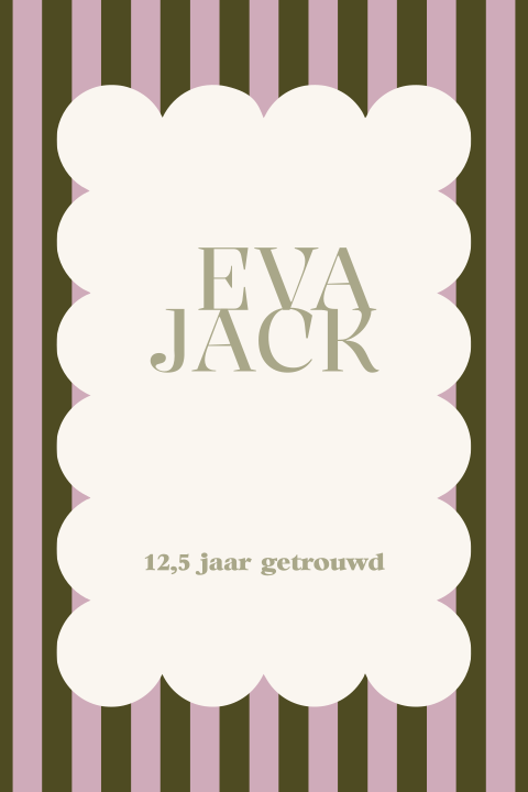 Kaart huwelijks jubileum kleurrijk hip strepen