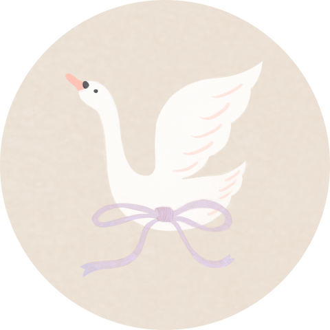 Sluitzegel beige achtergrond zwaan met strikje