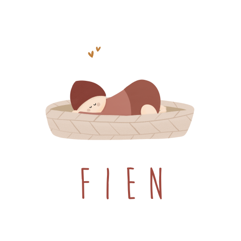 Geboorte sticker baby meisje mozesmand