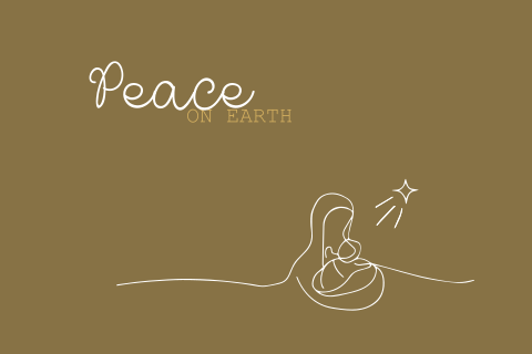 Kerstkaart peace Maria and son