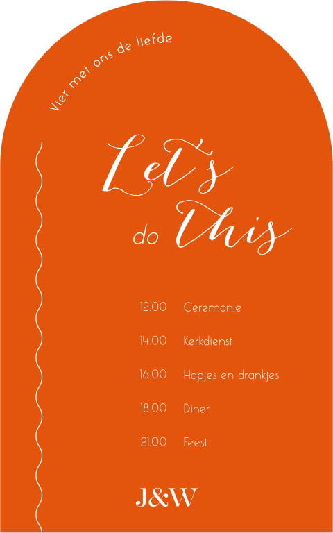 Bord bruiloft romantische dagprogramma kleurrijk