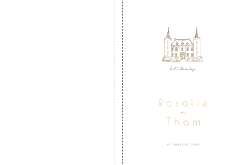 Gastenboek bruiloft lijntekening kasteel trouwlocatie