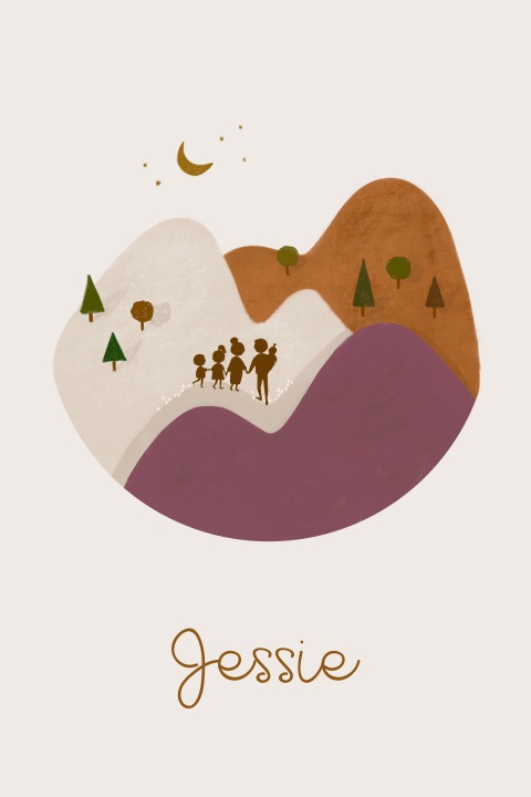 Geboortekaartje silhouette gezin zus broer zusje