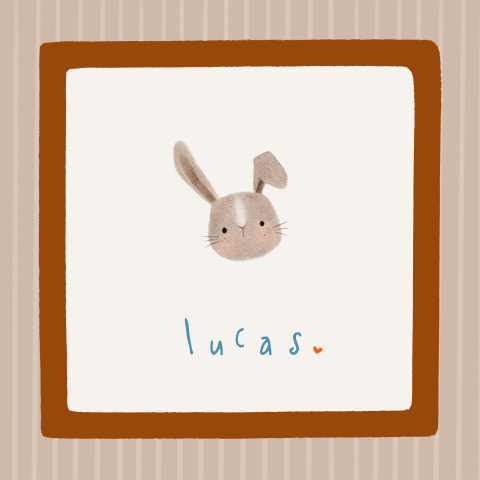 Geboortekaartje jongen lief konijntje 