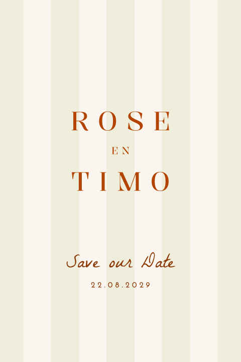 Save the Date strepen groen terracotta