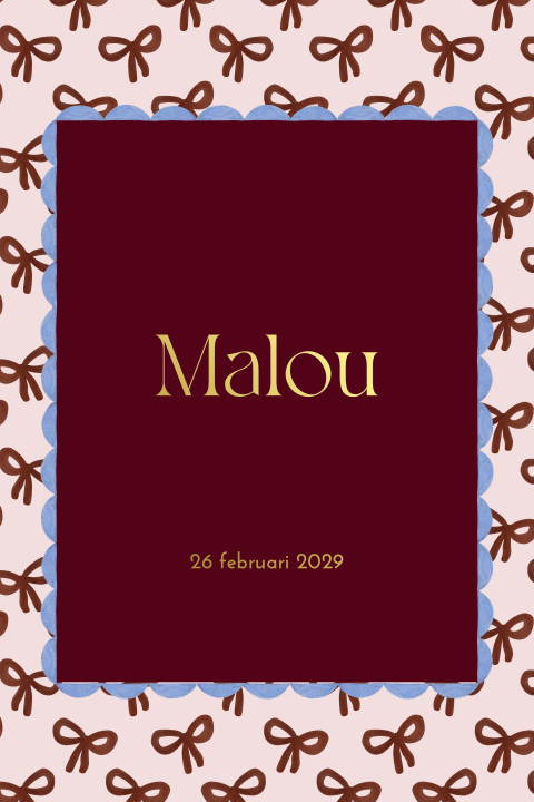 Geboortekaartje meisje hip strikjes