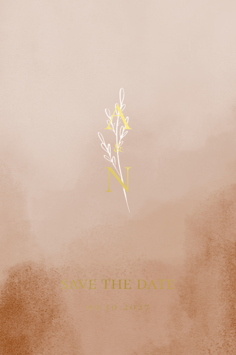 Save the Date minimalistisch takje watercolor nude