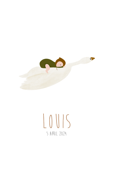 Poster baby op vliegende gans