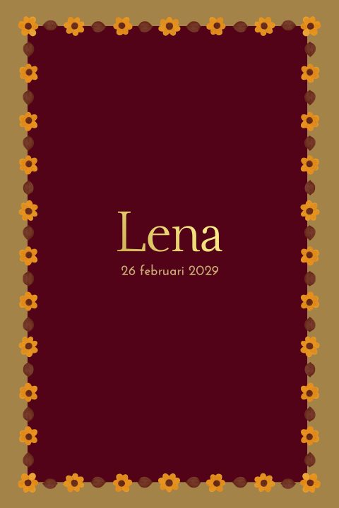 Geboortekaartje meisje bloemetjes frame