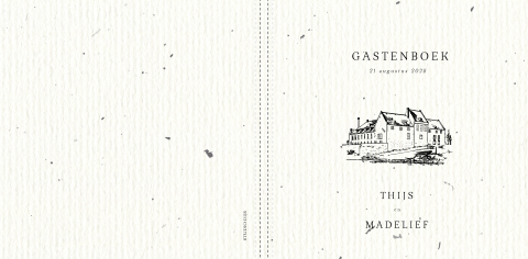 Gastenboek bruiloft lijntekening trouwlocatie