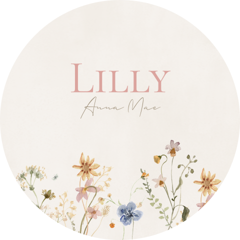 Raamsticker rond bloemetjes pastel
