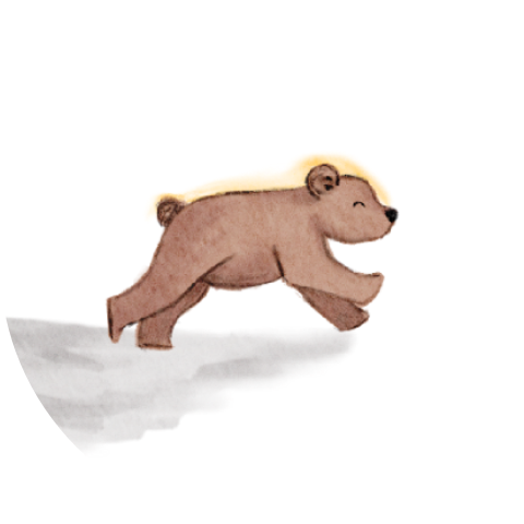 Sluitsticker rennend beertje