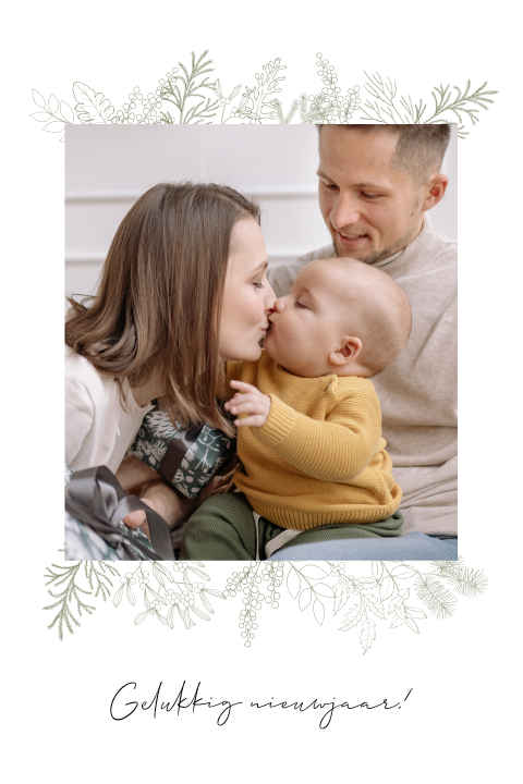Kerstkaart foto illustratie kersttakjes