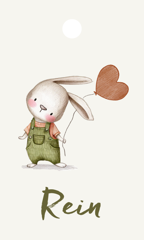 Doopsuiker label rechthoek jongen konijntje hartjes ballon