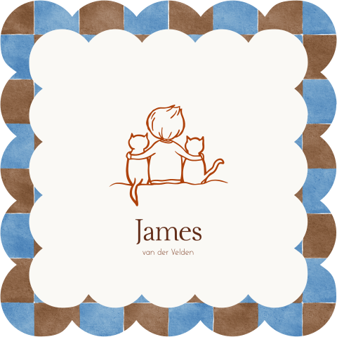 Geboortekaartje jongen 2 katten 