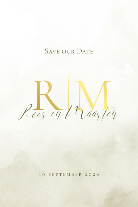 Save the Date aquarel groen