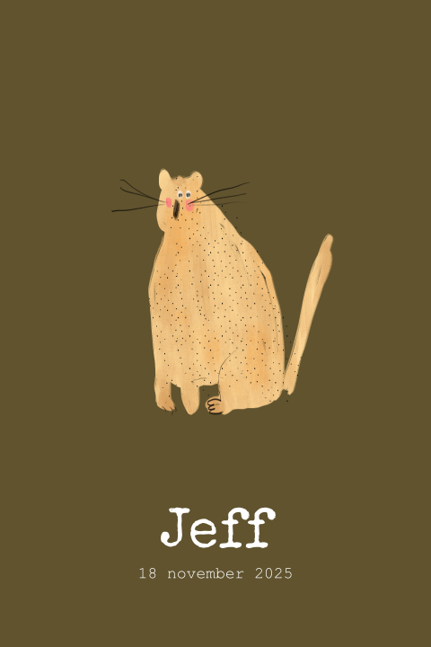 Geboortekaartje dier panter