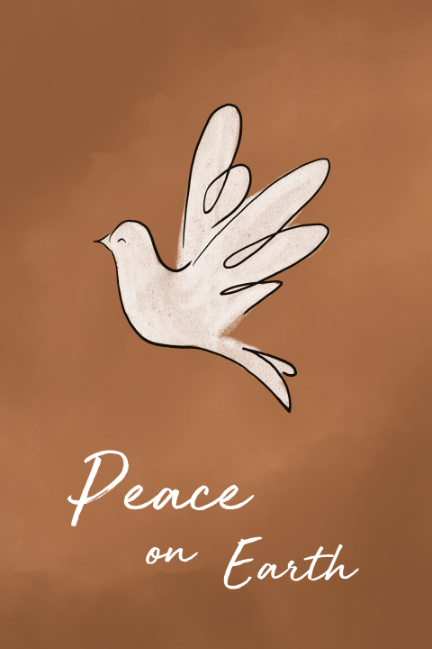 Kerstkaart Peace on Earth