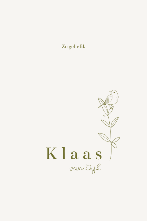 Geboortekaartje minimalistisch vogeltje