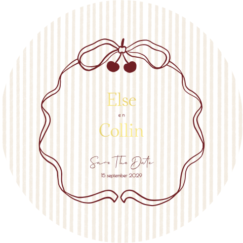 Save the Date kaart rond kersen
