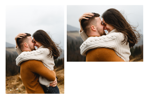 Zelf maken trouwkaart foto fotocollage rechthoek gevouwen