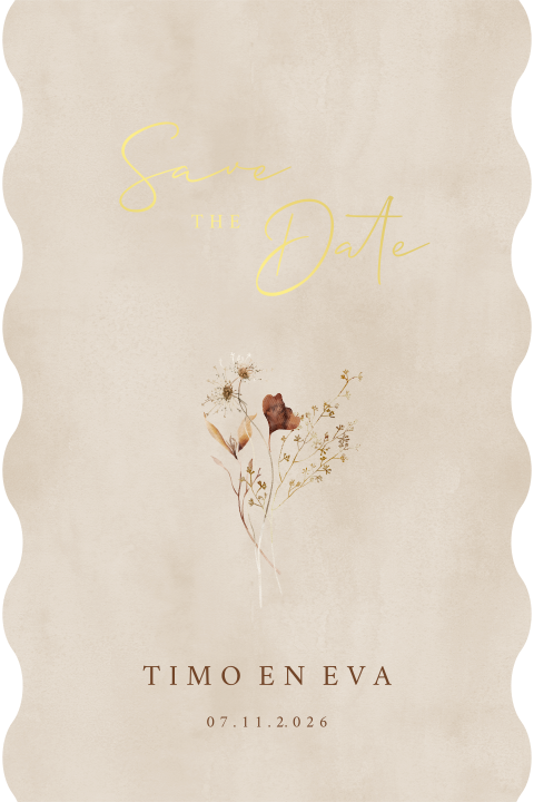 Save the Date golven kartels veldbloemen