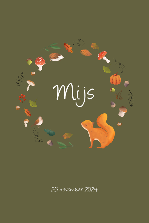 Geboortekaartje herfstkrans