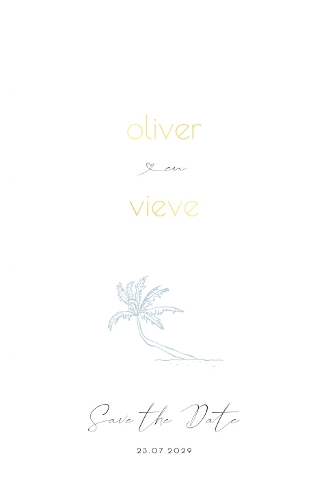 Save the date beach wedding met golvende kartelrand