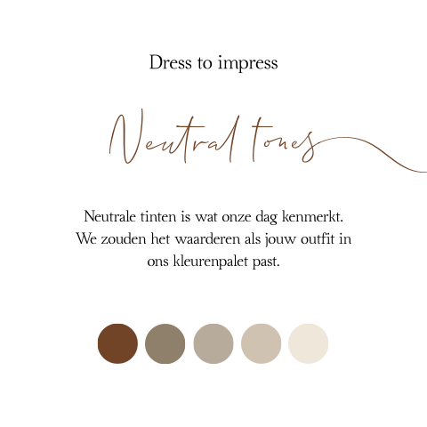 Dresscode kaartje neutrale bruine tinten