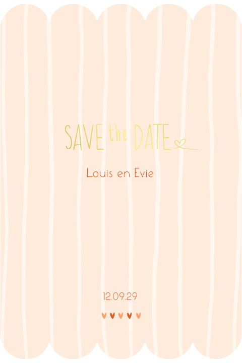 Save the Date kartelrand strepen patroon