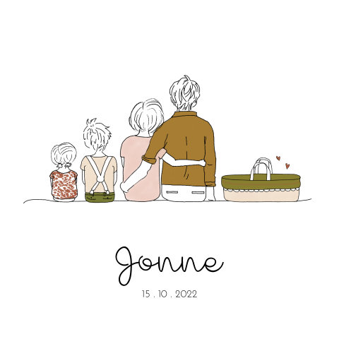 Gezin drie kinderen broer zus baby