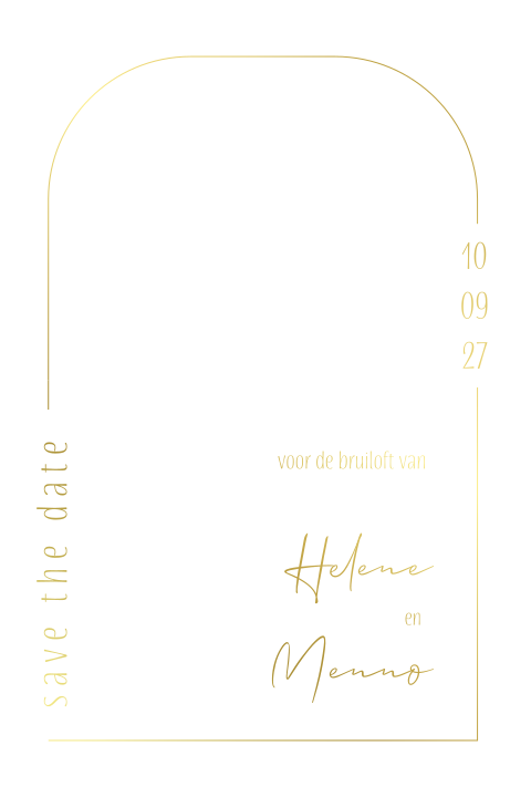Save the Date kalkpapier modern boog goudfolie