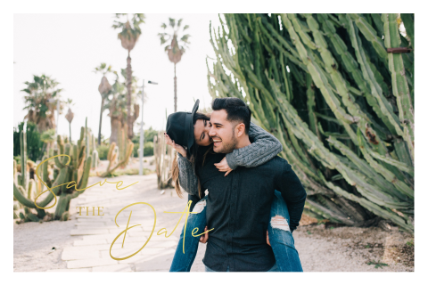 Save the Date kaartje foto goudfolie