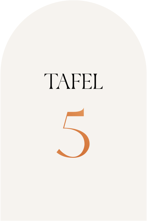 Tafelnummer bruiloft Black Tie