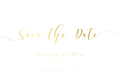 Moderne Save the Date kaart kalkpapier goudfolie