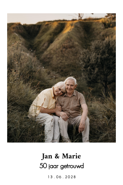 Kaart huwelijks jubileum klassiek minimalistisch foto