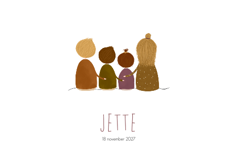 Geboortekaartje DIY gezin zusjes broertjes baby zusje