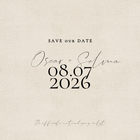 Save the Date kaart modern linnen