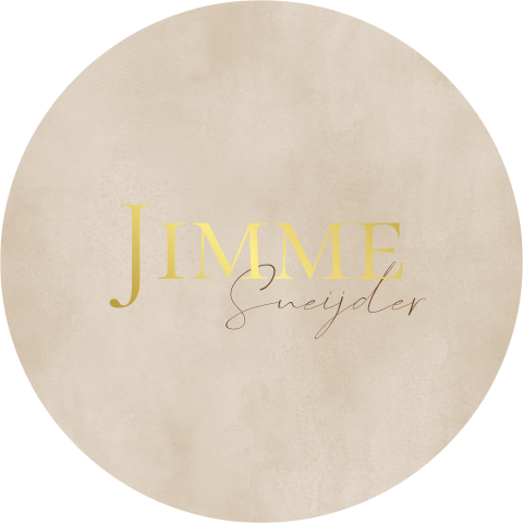 Geboortekaartje cirkel in zandkleur en roodbruin met goudfolie