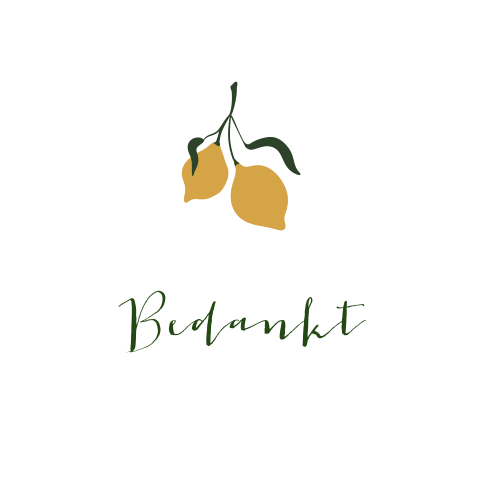 Sticker bedankje bruiloft citroenen
