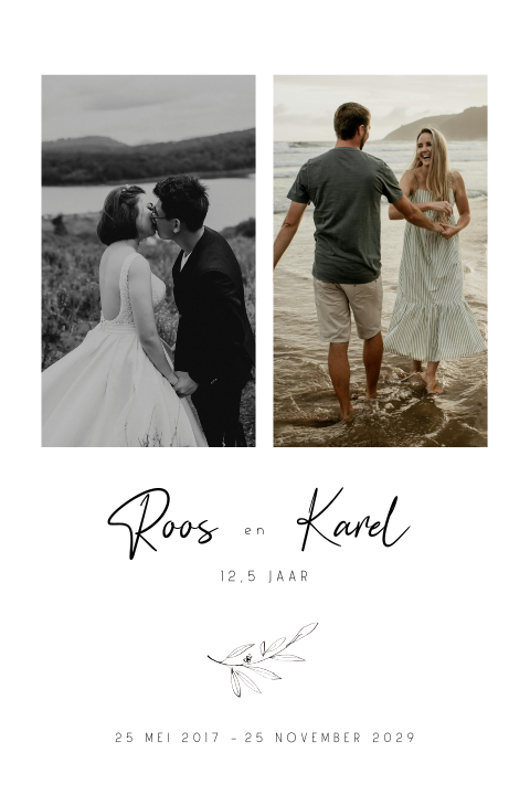 Uitnodiging jubileum foto olijftakjes