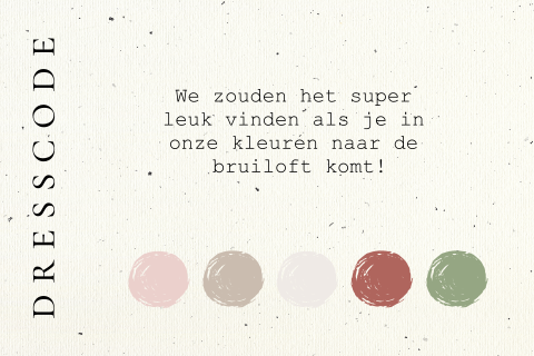 Dresscode kaartje bruiloft zwarte vlekjes achtergrond